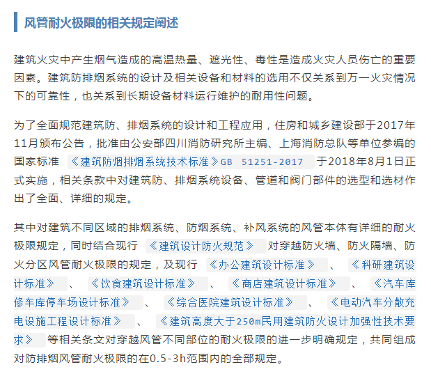 防排煙風管的耐火檢測與類型分析