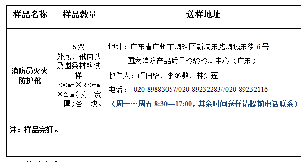 消防員滅火防護靴產品認證型式試驗業(yè)務辦理指南（廣東所）